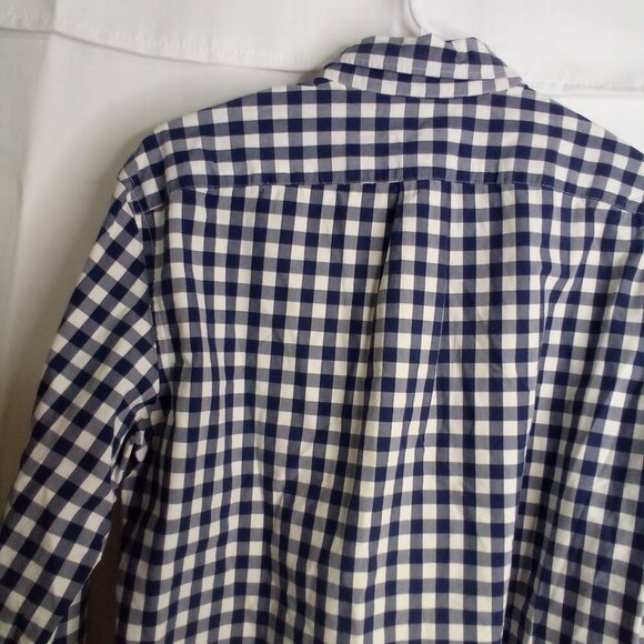 J Crew Shirt Men M Slim Button Down Long Sleeve Check Pattern Blue White - Picture 12 of 15